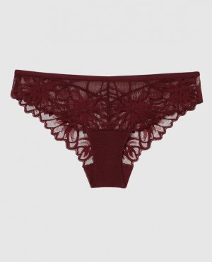 Women's La Senza Bikini Panty Underwear Red Burgundy | PP2Wtvmp