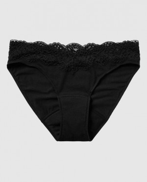 Women's La Senza Bikini Period Panty Underwear Black | XTwMXMFf