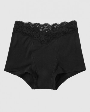 Women's La Senza Boyshort Period Panty Underwear Black | SqjX8RNm