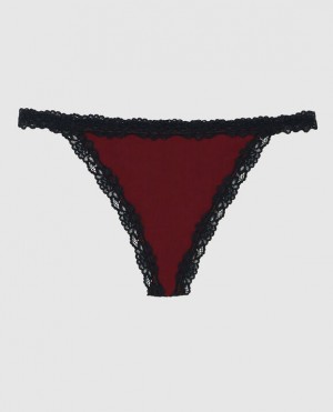 Women's La Senza G-String Panty Underwear Red Burgundy | yLoSspGk