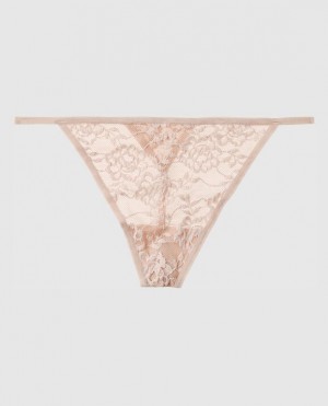 Women's La Senza G-String Panty Underwear Rose Brown | eXY3z9pv