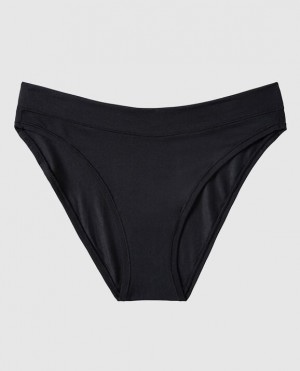 Women's La Senza High Leg Bikini Panty Underwear Black | ByJj2oNG