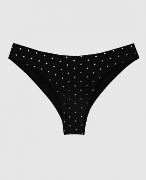 Women's La Senza High Leg Cheeky Panty Underwear Black | A3dEX2wP