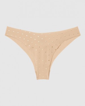 Women's La Senza High Leg Cheeky Panty Underwear Foiled Dot Rosetan | US4yZK2G