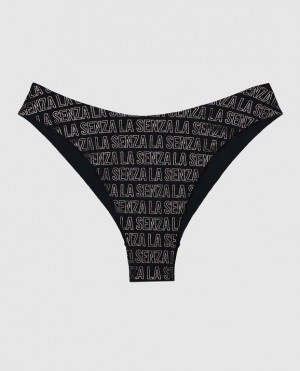 Women's La Senza High Leg Cheeky Panty Underwear Black | uaFvwBHW