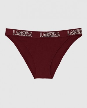 Women's La Senza High Leg Cheeky Panty Underwear Red Burgundy | wVTgLMz7