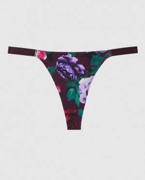 Women's La Senza High Leg Thong Panty Underwear After Hours Floral | 6t2Wy6Km