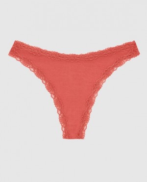 Women's La Senza High Leg Thong Panty Underwear Astro Dust | dz2SrQPa