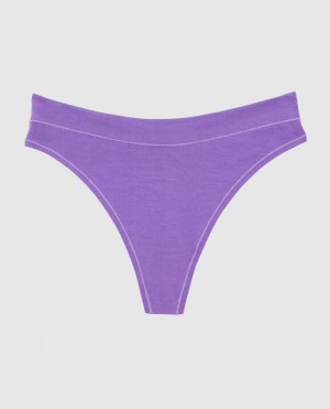 Women's La Senza High Leg Thong Panty Underwear Flower | OzsAXQiF