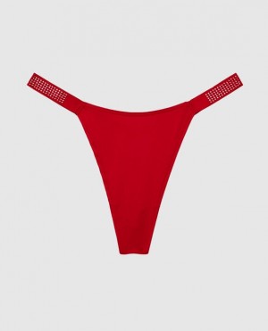 Women's La Senza High Leg Thong Panty Underwear Red | 1EO47Y46