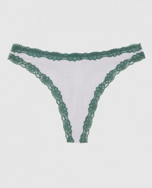 Women's La Senza High Leg Thong Panty Underwear Grey | rFL3JjtV