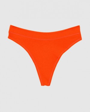 Women's La Senza High Leg Thong Panty Underwear Hot Glow | kA9w2I7R