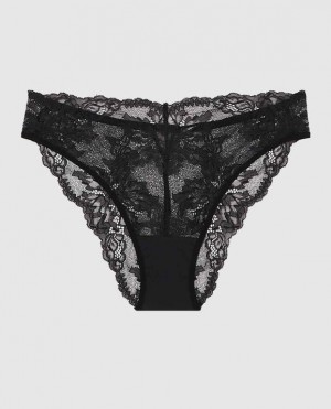 Women's La Senza High Waist Cheeky Panty Underwear Black | ei1rkSzr