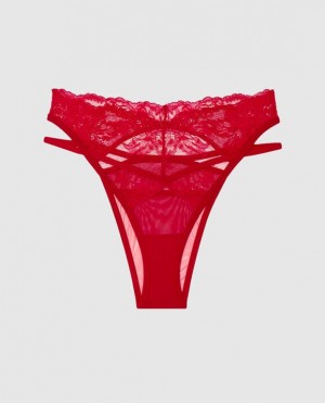 Women's La Senza High Waist Cheeky Panty Underwear Red | AhJMbEQb