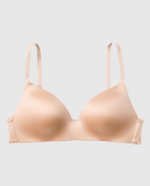 Women's La Senza Light Push Up Wireless Bras Rose Brown | NkJXLw4w