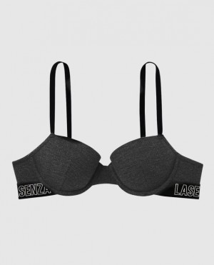 Women's La Senza Lightly Lined Demi Bras Black | KuEMdrUV