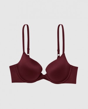 Women's La Senza Lightly Lined Demi Bras Red Burgundy | 4cvjHRdk