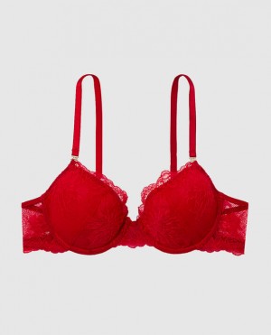 Women's La Senza Lightly Lined Demi Bras Red | e5fB3D8z