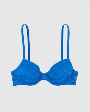 Women's La Senza Lightly Lined Demi Bras Deep Blue | jp302Jnt