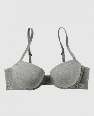 Women's La Senza Lightly Lined Demi Bras Grey | I0fl8Qu5