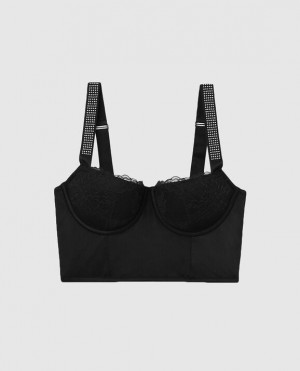 Women's La Senza Push Up Bra Top Lingerie Black | v5v8pdEi