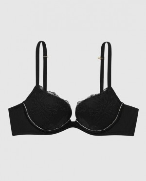 Women's La Senza Push Up Bras Black | Vu6RzLVy