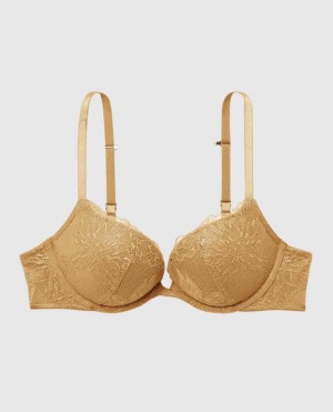 Women's La Senza Push Up Bras Gold | pQa65qae