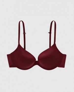 Women's La Senza Push Up Bras Red Burgundy | 7fjtzvDf