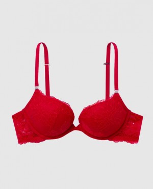 Women's La Senza Push Up Bras Red | bOoLO7IO