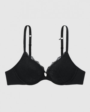 Women's La Senza Push Up Plunge Bras Black | cBV2aaYC