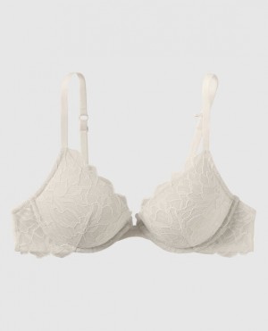 Women's La Senza Push Up Plunge Bras Cream | Mm5OM9QW