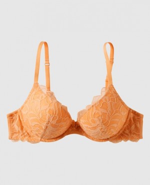 Women's La Senza Push Up Plunge Bras Orange Cream | uyLlt7RB