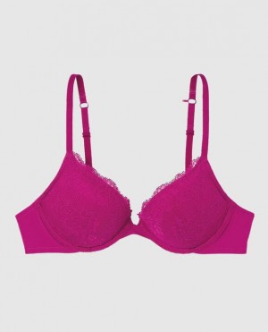 Women's La Senza Push Up Plunge Bras Pink | ir0G69XZ