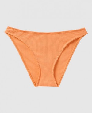 Women's La Senza Ribbed Bikini Panty Underwear Orange Cream | NpfFZKHf