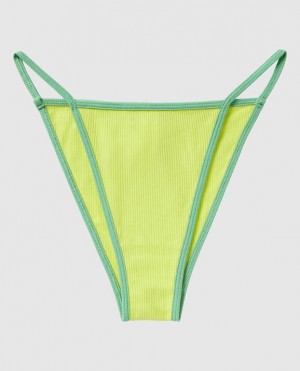 Women's La Senza Ribbed Mini Cheeky Panty Underwear Green | eSeCjYCr