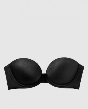 Women's La Senza Strapless Push Up Bras Black | 2fUGE4sR