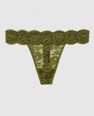 Women's La Senza Thong Panty Underwear Avocado | F6yAcigz