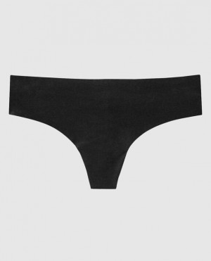 Women's La Senza Thong Panty Underwear Black | hWHmgAjo