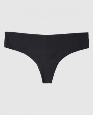 Women's La Senza Thong Panty Underwear Black | tUTaYdnp