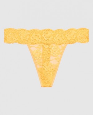 Women's La Senza Thong Panty Underwear Cream | exZvUmvD