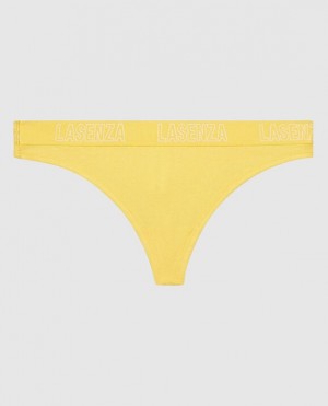 Women's La Senza Thong Panty Underwear Cream | 1JAMGA3v