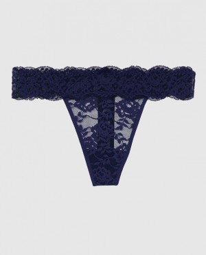 Women's La Senza Thong Panty Underwear Ocean Cavern | un0auP31