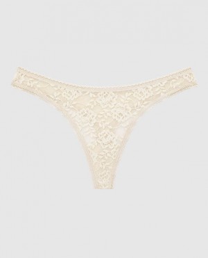 Women's La Senza Thong Panty Underwear Pearl | Ty4cB6mx