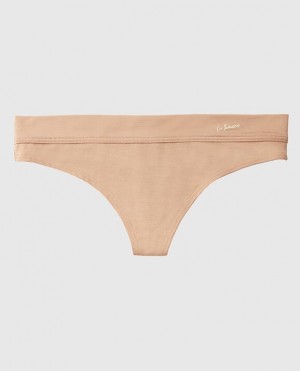 Women's La Senza Thong Panty Underwear Pecan | QjKxktse