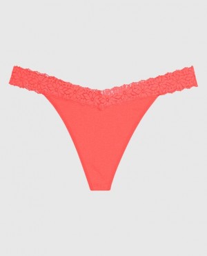 Women's La Senza Thong Panty Underwear Red | hU95qpKY