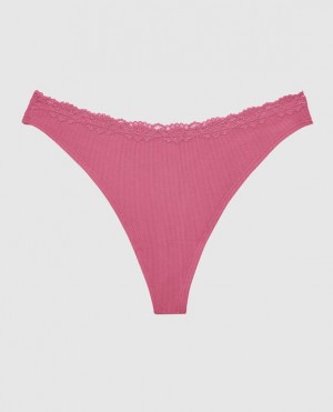 Women's La Senza Thong Panty Underwear Rose | uW4zqQDm