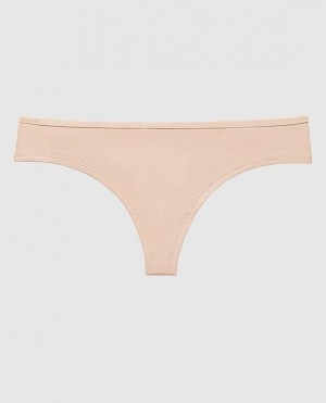 Women's La Senza Thong Panty Underwear Rose Brown | LVlw4i97