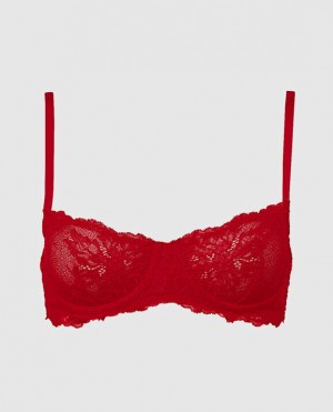 Women's La Senza Unlined Balconette Bra Lingerie Red | IuB1X9LV