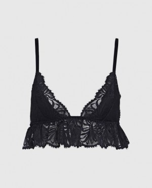 Women's La Senza Unlined Lace lette Bras Black | IWy41mRt