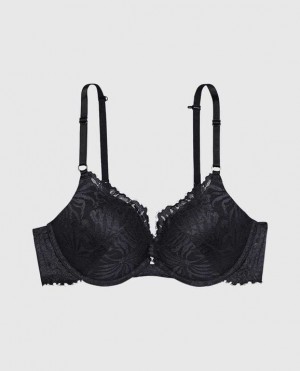 Women's La Senza Up 2 Cup Push Up Bras Black | PdftugXo